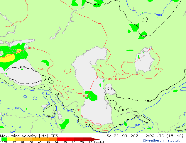 Max. wind velocity GFS Sa 21.09.2024 12 UTC