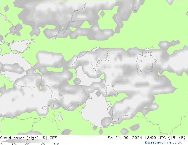 Bulutlar (yüksek) GFS Cts 21.09.2024 18 UTC