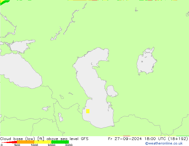 Cloud base (low) GFS Fr 27.09.2024 18 UTC