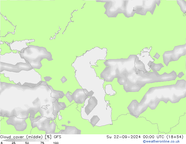 Bewolking (Middelb.) GFS zo 22.09.2024 00 UTC