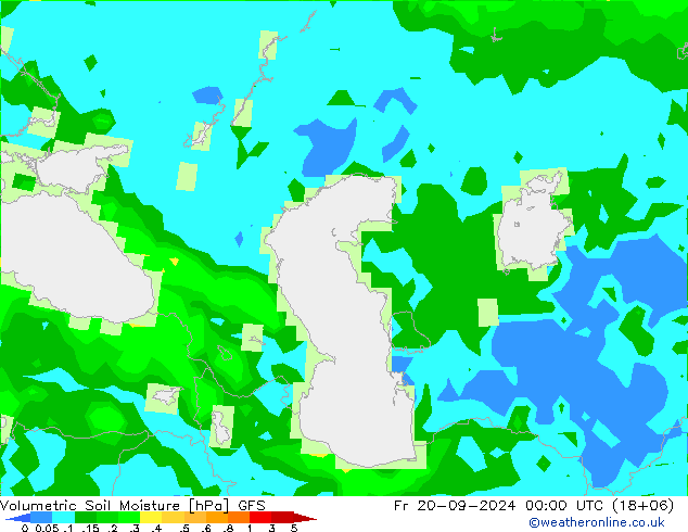 Volumetric Soil Moisture GFS Pá 20.09.2024 00 UTC