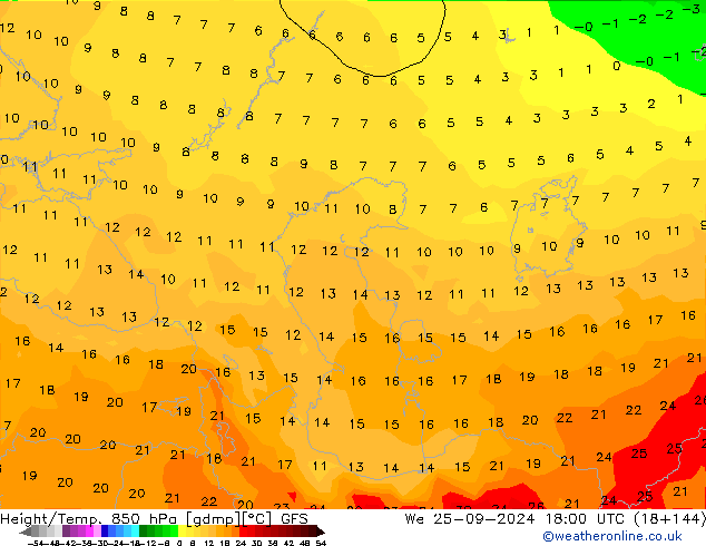 Z500/Regen(+SLP)/Z850 GFS wo 25.09.2024 18 UTC