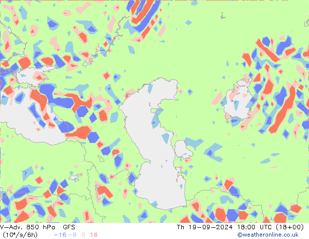 V-Adv. 850 hPa GFS gio 19.09.2024 18 UTC