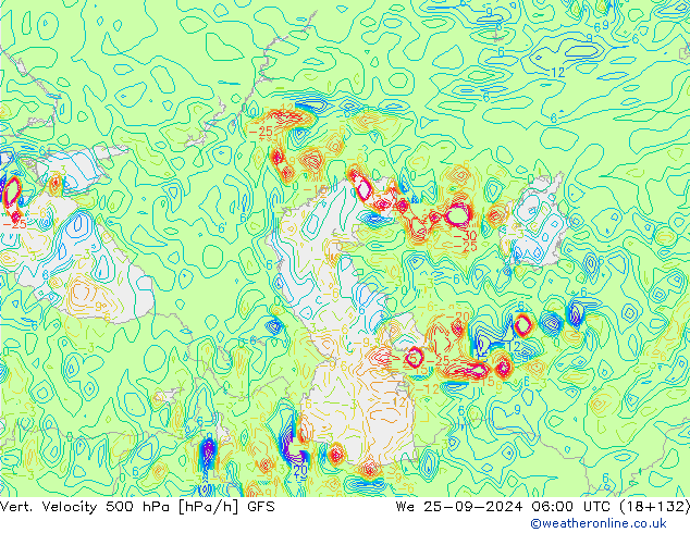 Vert. Velocity 500 hPa GFS Qua 25.09.2024 06 UTC