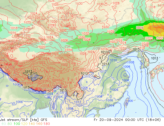 Jet stream/SLP GFS Fr 20.09.2024 00 UTC