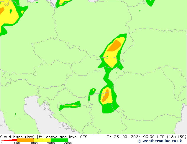 Cloud base (low) GFS  26.09.2024 00 UTC