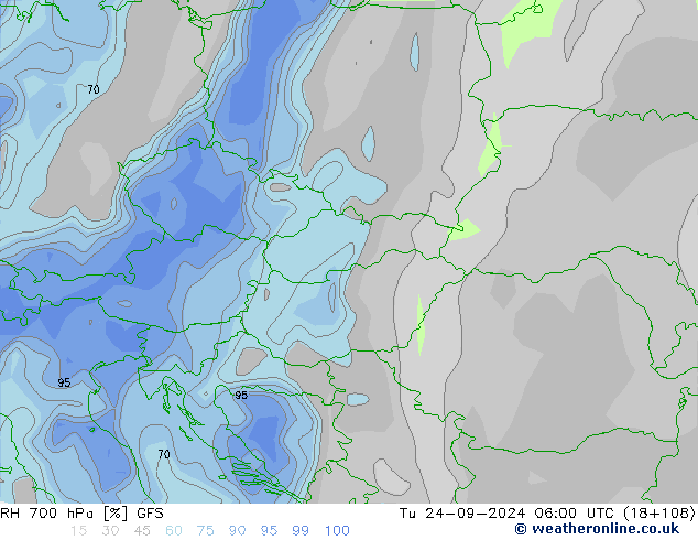 RH 700 hPa GFS mar 24.09.2024 06 UTC