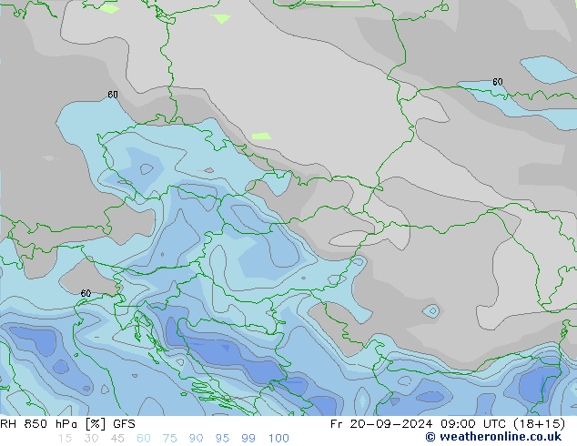 RH 850 hPa GFS pt. 20.09.2024 09 UTC