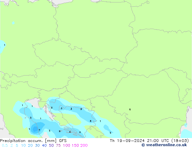 Precipitation accum. GFS чт 19.09.2024 21 UTC