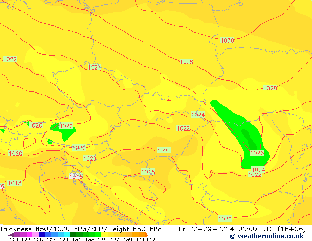 Thck 850-1000 hPa GFS pt. 20.09.2024 00 UTC