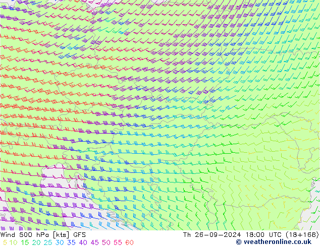 Wind 500 hPa GFS Th 26.09.2024 18 UTC