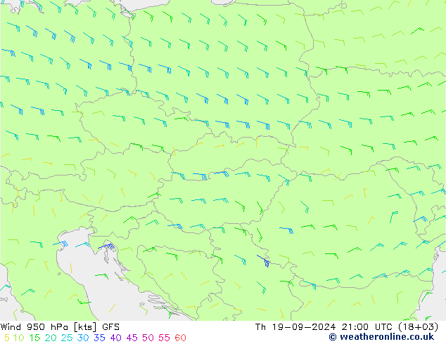 Wind 950 hPa GFS Th 19.09.2024 21 UTC