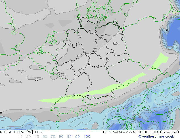 RH 300 hPa GFS Září 2024