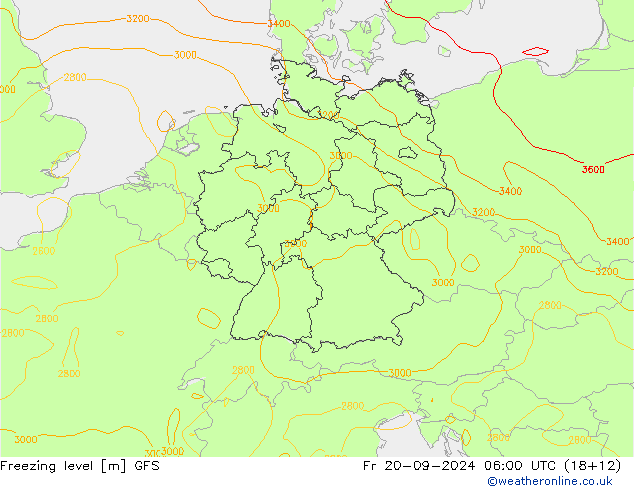 Freezing level GFS  20.09.2024 06 UTC