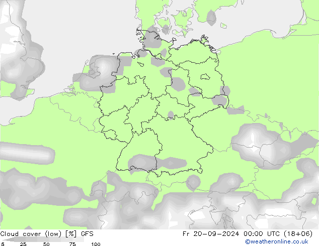 Cloud cover (low) GFS September 2024