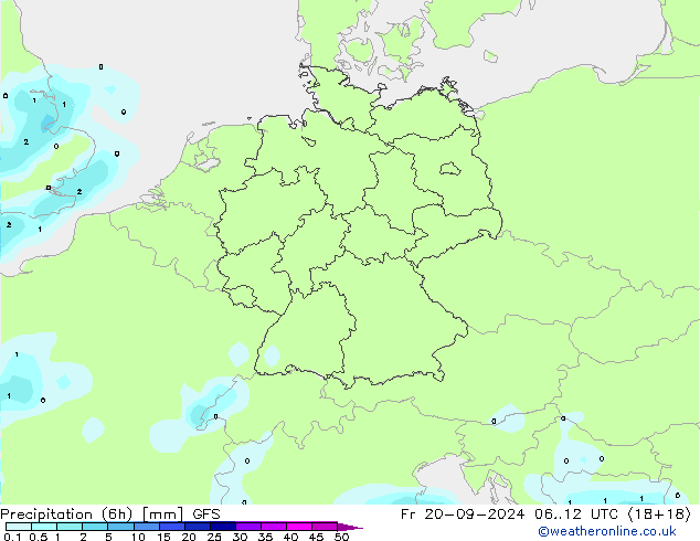 Z500/Rain (+SLP)/Z850 GFS ven 20.09.2024 12 UTC