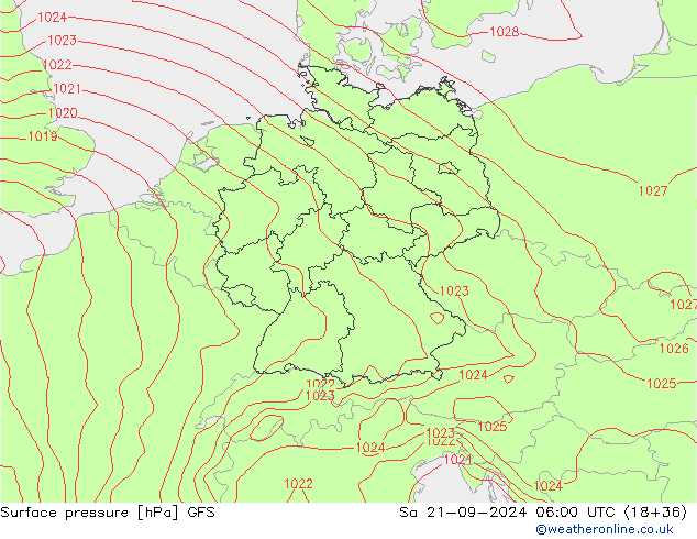 Atmosférický tlak GFS Září 2024