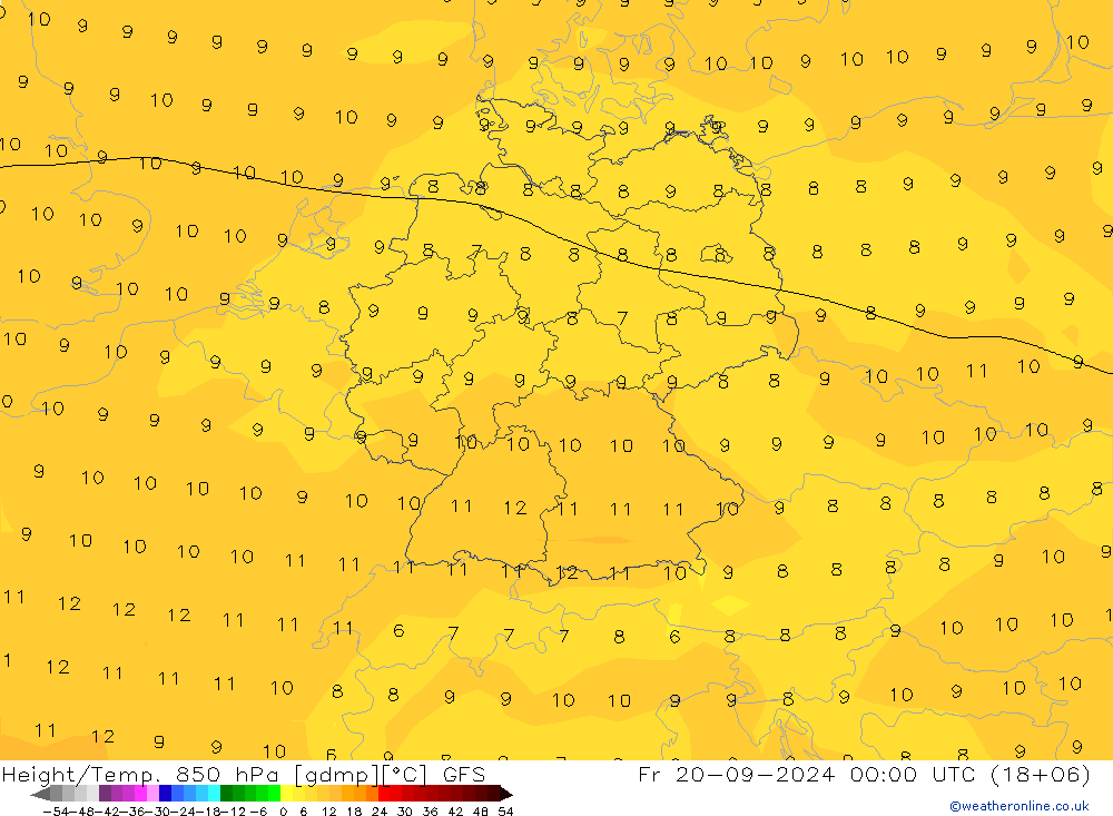 Z500/Rain (+SLP)/Z850 GFS Fr 20.09.2024 00 UTC