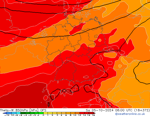 Theta-W 850hPa GFS  05.10.2024 06 UTC