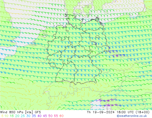 Wind 850 hPa GFS Th 19.09.2024 18 UTC