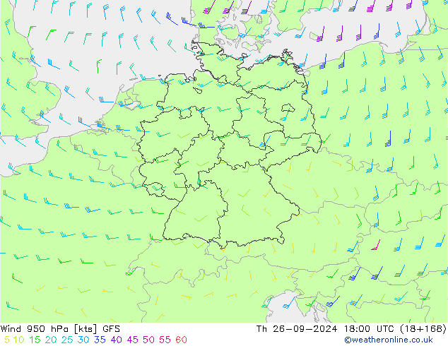 Vento 950 hPa GFS Settembre 2024