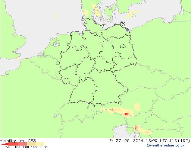 Sichtweite GFS Fr 27.09.2024 18 UTC