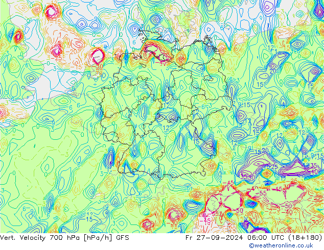 Vert. Velocity 700 hPa GFS Září 2024