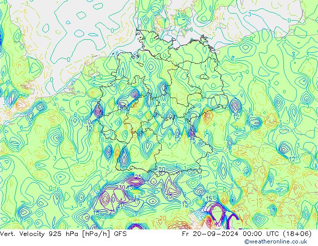 Vert. Velocity 925 hPa GFS Fr 20.09.2024 00 UTC