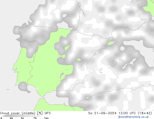 Nubi medie GFS sab 21.09.2024 12 UTC