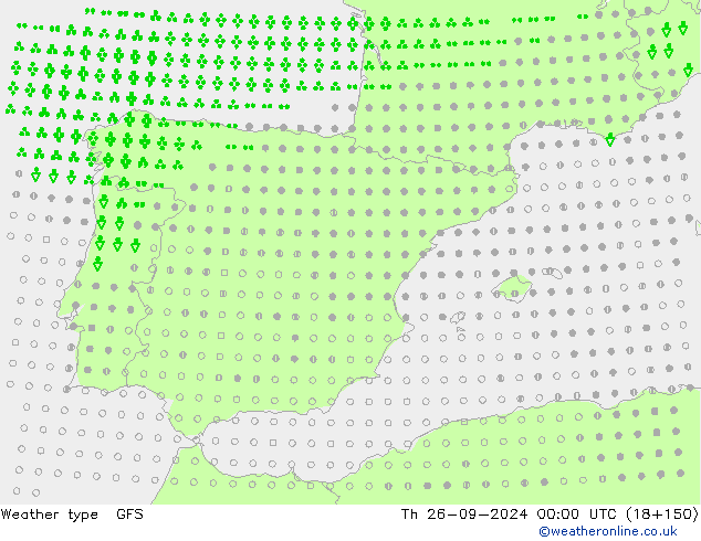 tipo de precipitação GFS Qui 26.09.2024 00 UTC