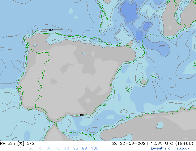 RV 2m GFS zo 22.09.2024 12 UTC