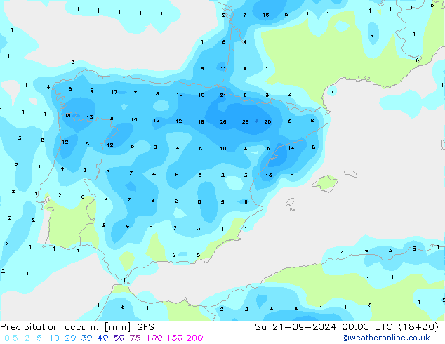 Nied. akkumuliert GFS Sa 21.09.2024 00 UTC