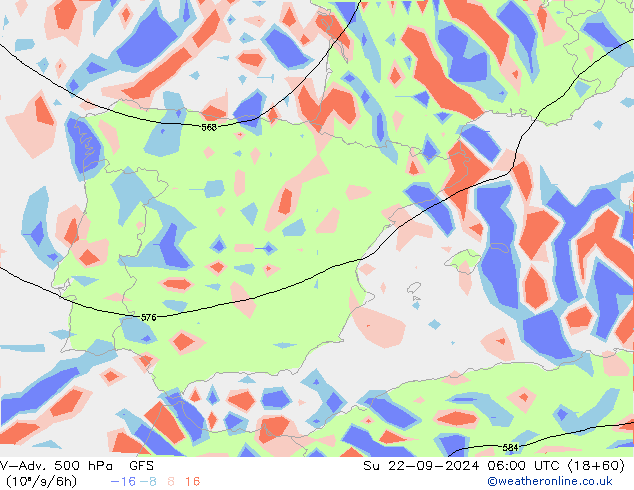 V-Adv. 500 hPa GFS Su 22.09.2024 06 UTC