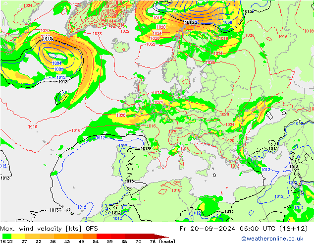 Max. wind velocity GFS Fr 20.09.2024 06 UTC