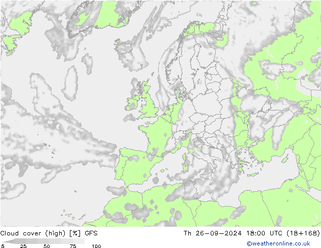 облака (средний) GFS чт 26.09.2024 18 UTC