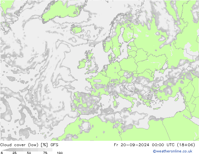 облака (низкий) GFS пт 20.09.2024 00 UTC