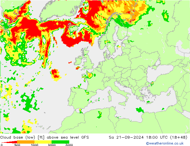 Cloud base (low) GFS so. 21.09.2024 18 UTC