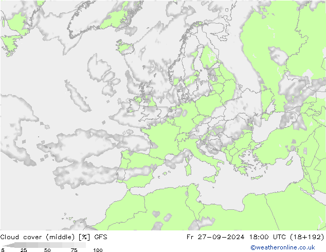 Nubi medie GFS ven 27.09.2024 18 UTC