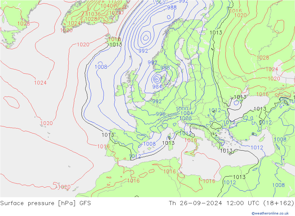 pression de l'air GFS jeu 26.09.2024 12 UTC