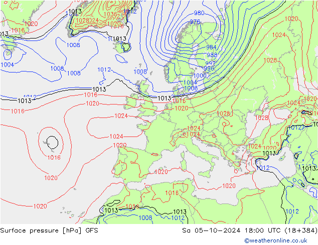 GFS: sam 05.10.2024 18 UTC