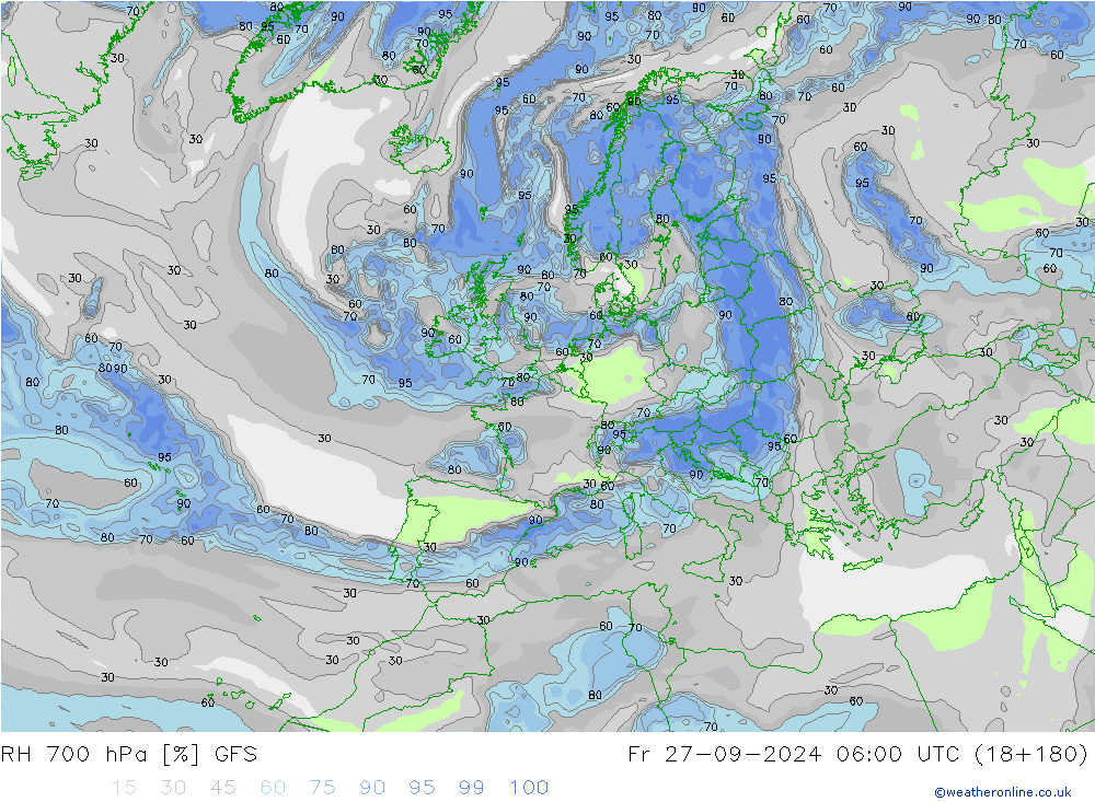 RH 700 hPa GFS September 2024