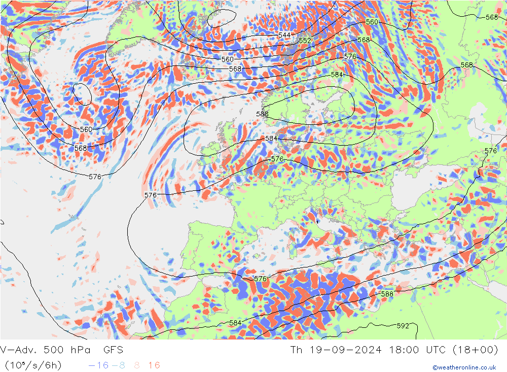 V-Adv. 500 hPa GFS Do 19.09.2024 18 UTC