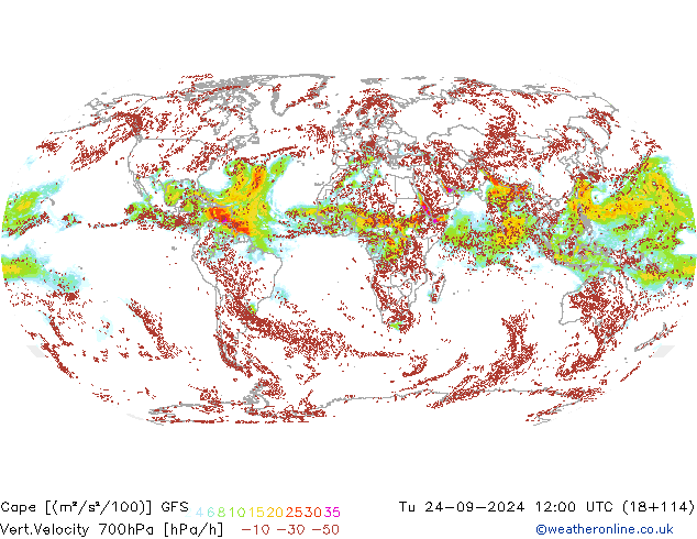 Cape GFS wto. 24.09.2024 12 UTC