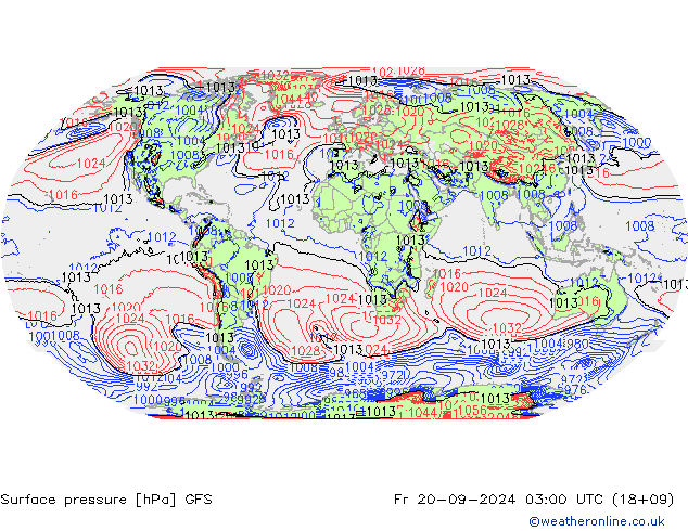 Yer basıncı GFS Cu 20.09.2024 03 UTC