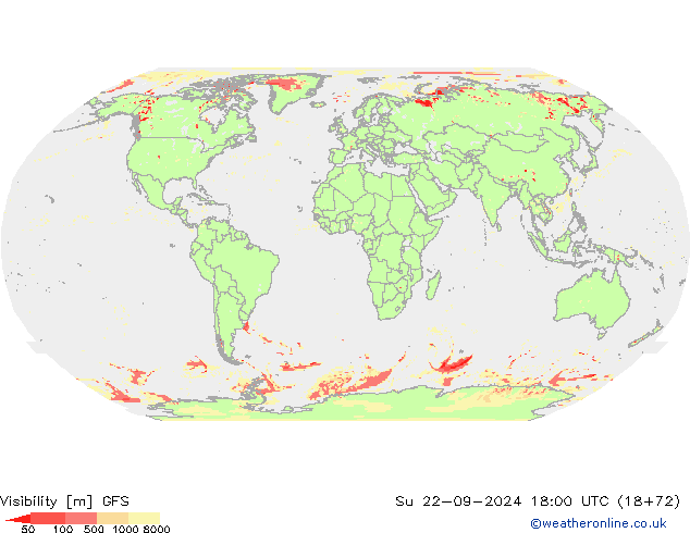 Visibility GFS Su 22.09.2024 18 UTC