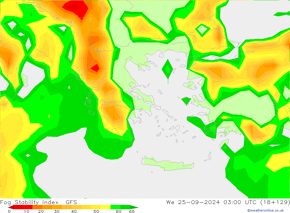 Fog Stability Index GFS St 25.09.2024 03 UTC