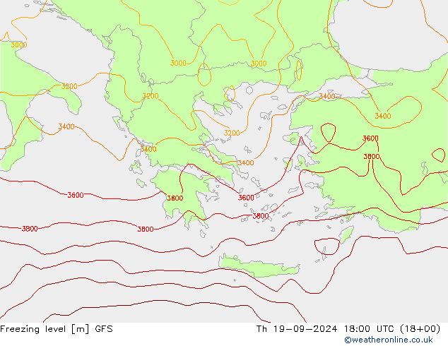 Freezing level GFS Th 19.09.2024 18 UTC