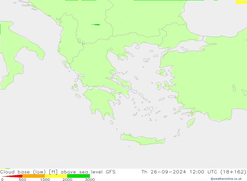 Cloud base (low) GFS Th 26.09.2024 12 UTC