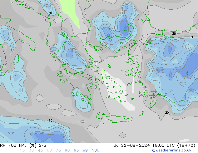 700 hPa Nispi Nem GFS Eylül 2024