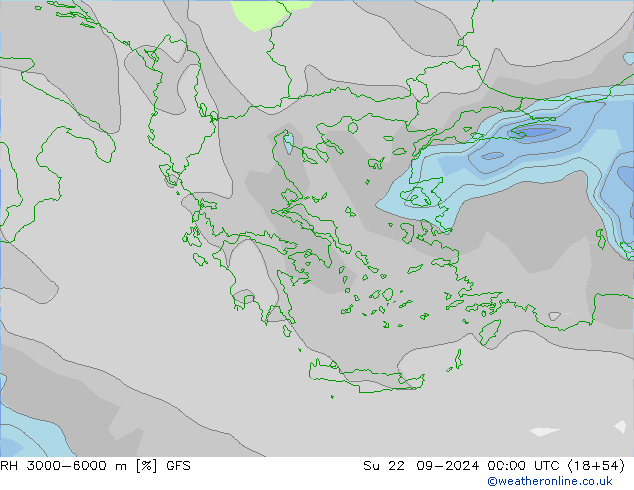 RH 3000-6000 m GFS Вс 22.09.2024 00 UTC